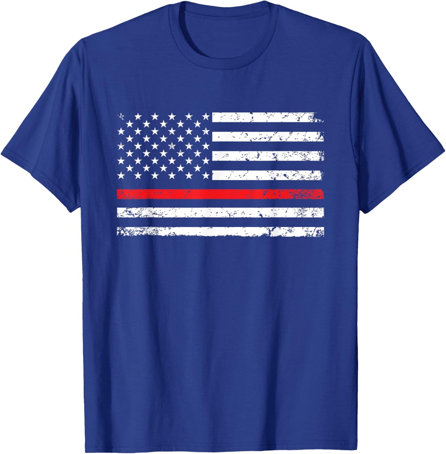 Thin Red Line American Flag Firefighter Gift T-Shirt - T-Shirt | Royal
