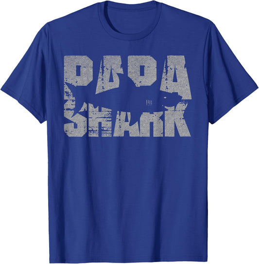 Papa Shark Matching Family Funny Shark Design T-Shirt - T-Shirt | Royal