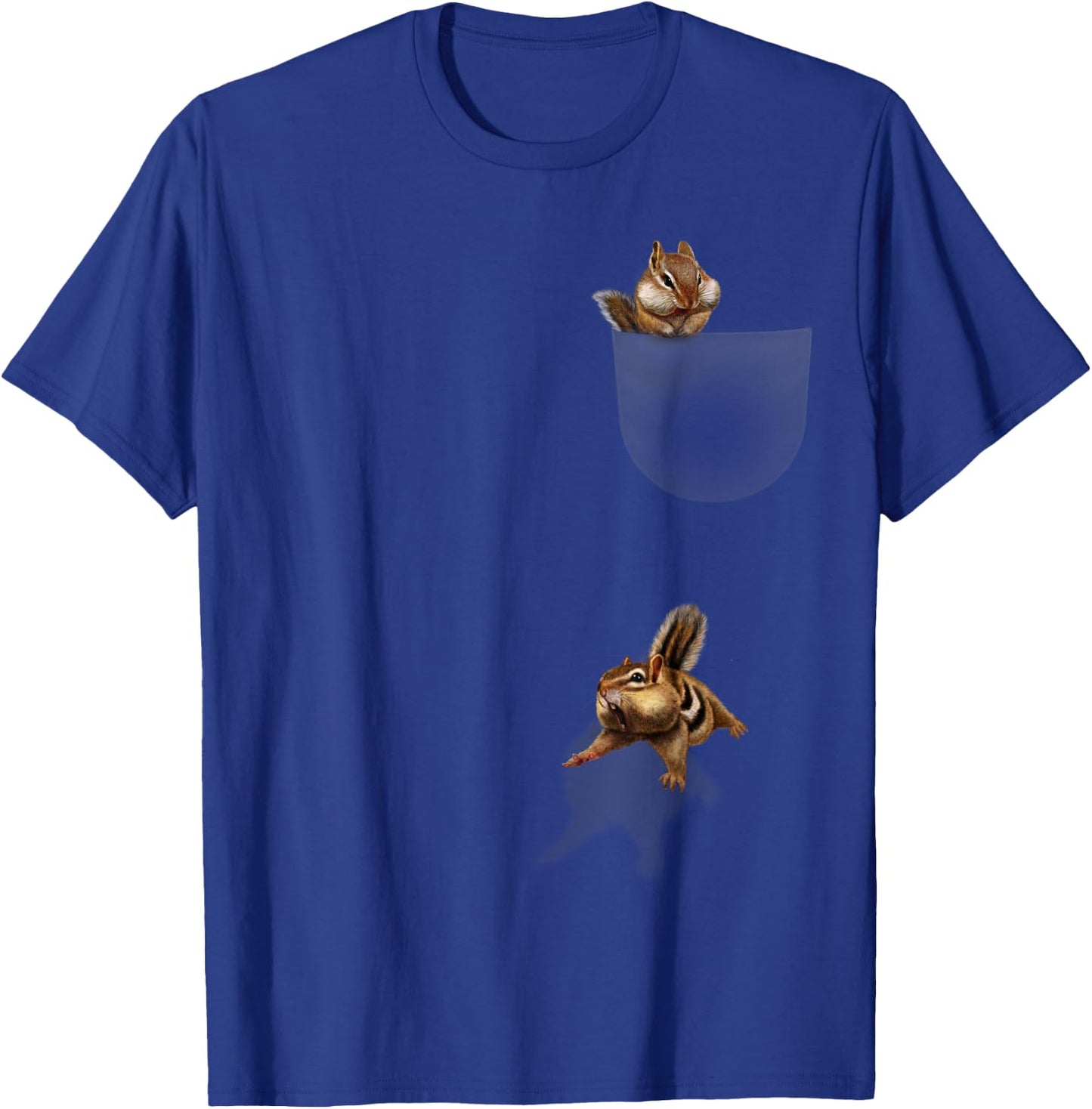 Cute Pocket Chipmunk, Funniest Squirrel Falling Medium Asphalt T-Shirt - T-Shirt | Royal