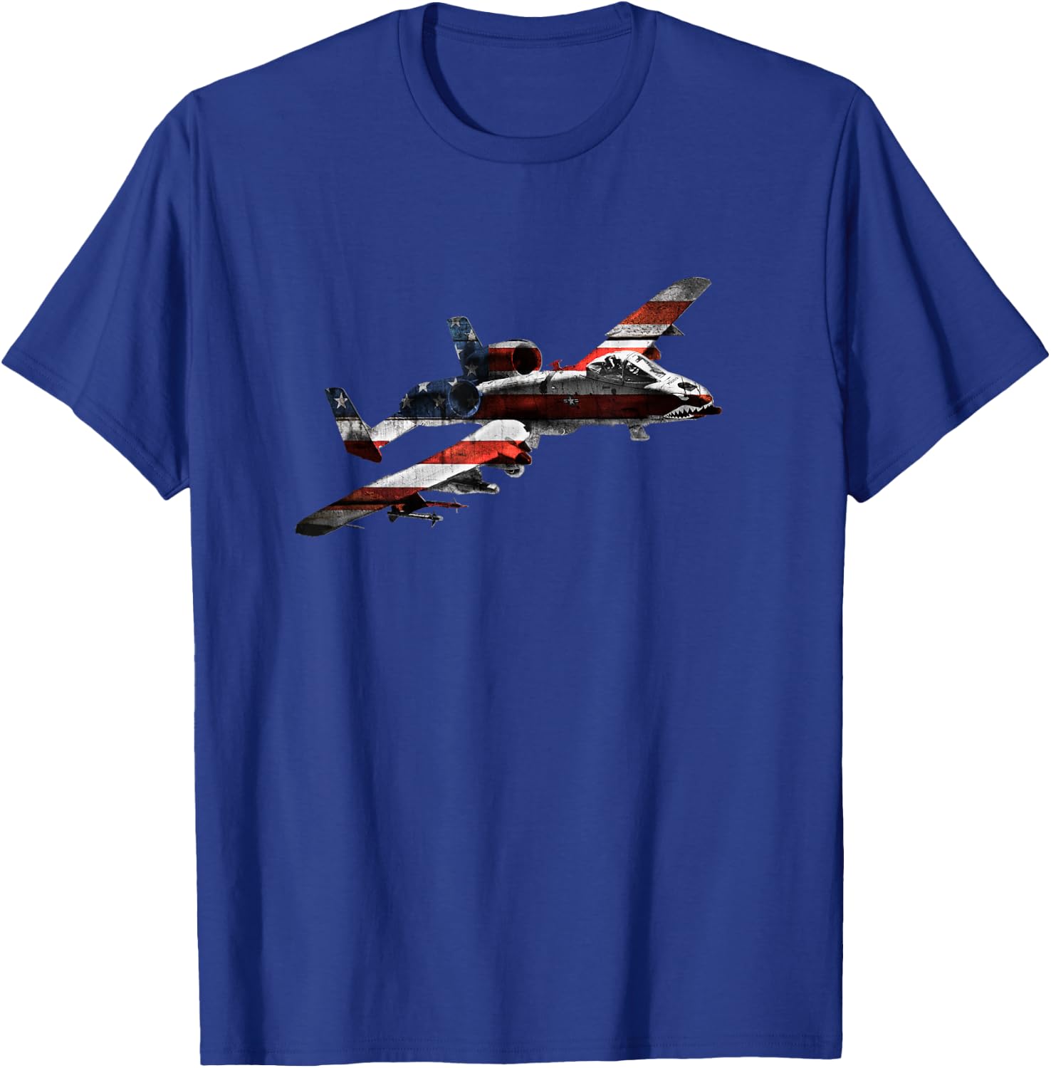 American Flag A-10 Warthog T-Shirt - T-Shirt | Royal