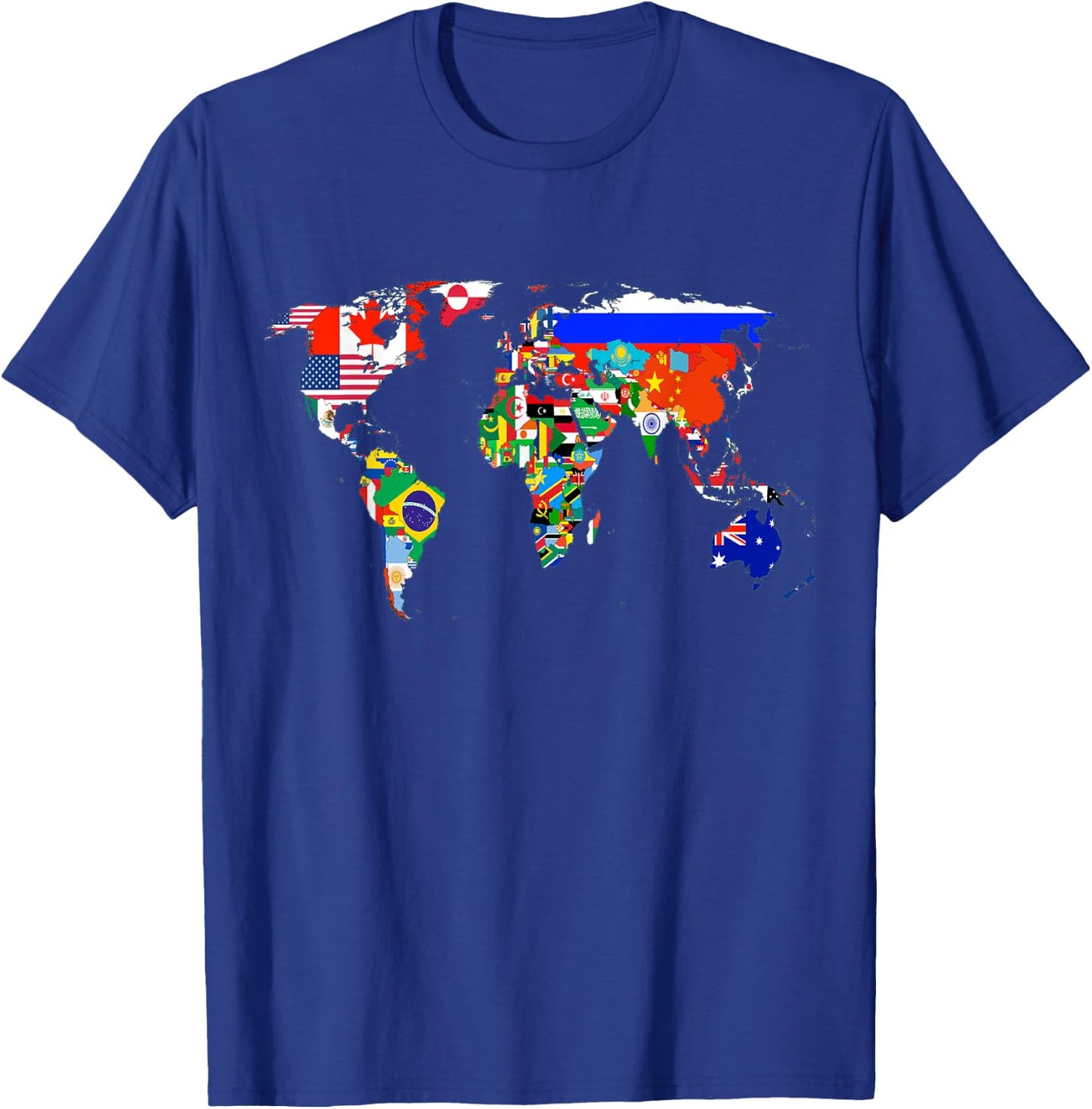 World Map Country Flag Atlas T-Shirt - T-Shirt | Royal