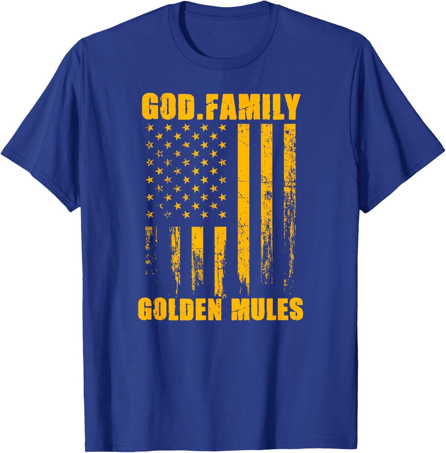 Solanco Golden Mules God. Family. Vintage USA Flag T-Shirt - T-Shirt | Royal