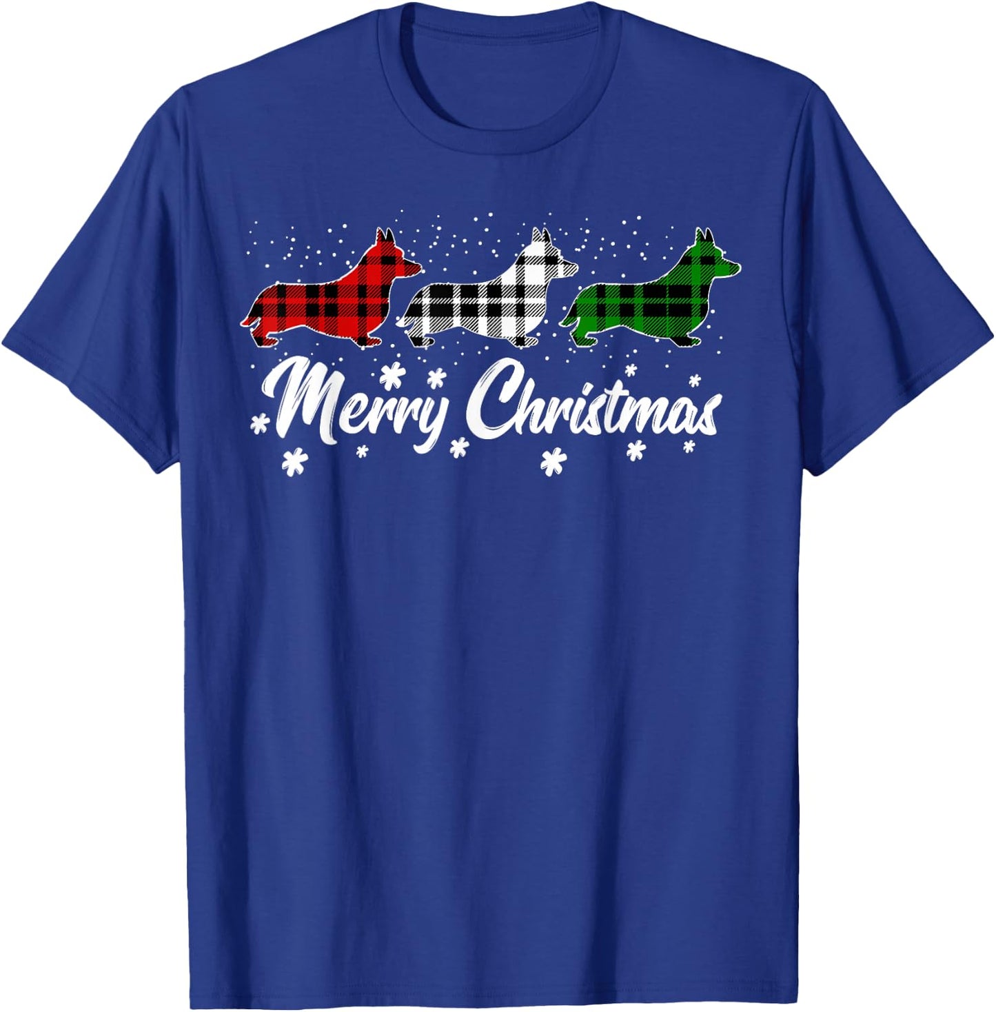 Welsh Corgi Christmas Light Red White Green Dog Lover T-Shirt - T-Shirt | Royal