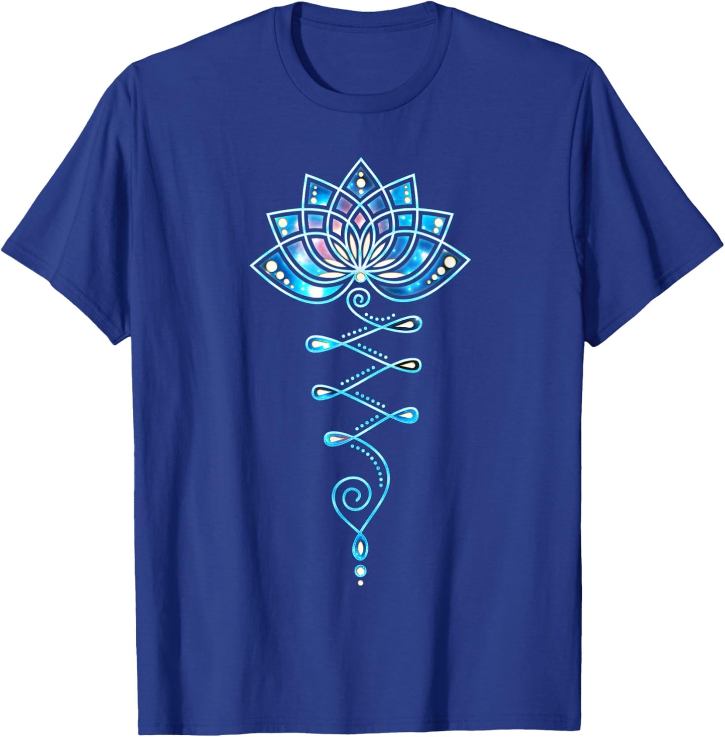 Lotus Flower Unalome Yoga Meditation Awareness Zen T-Shirt - T-Shirt | Royal