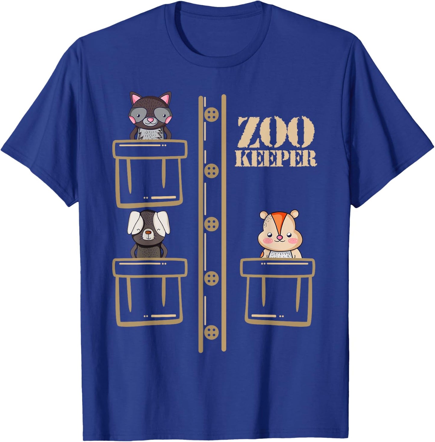 Zoo Keeper Halloween Safari Adult Men Women Costume Shirt T-Shirt - T-Shirt | Royal
