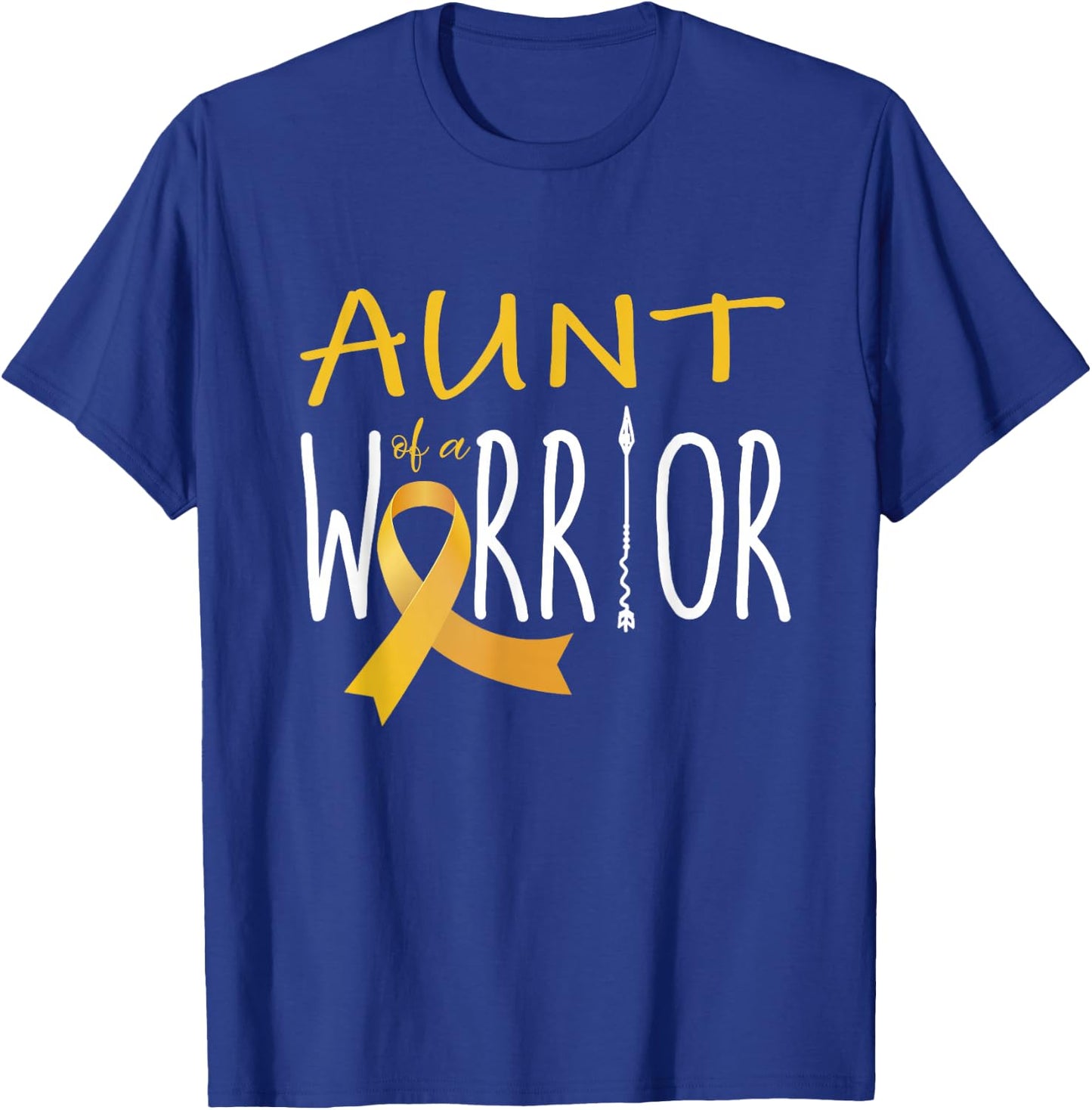 Childhood cancer awareness Aunt of a warrior T-Shirt - T-Shirt | Royal