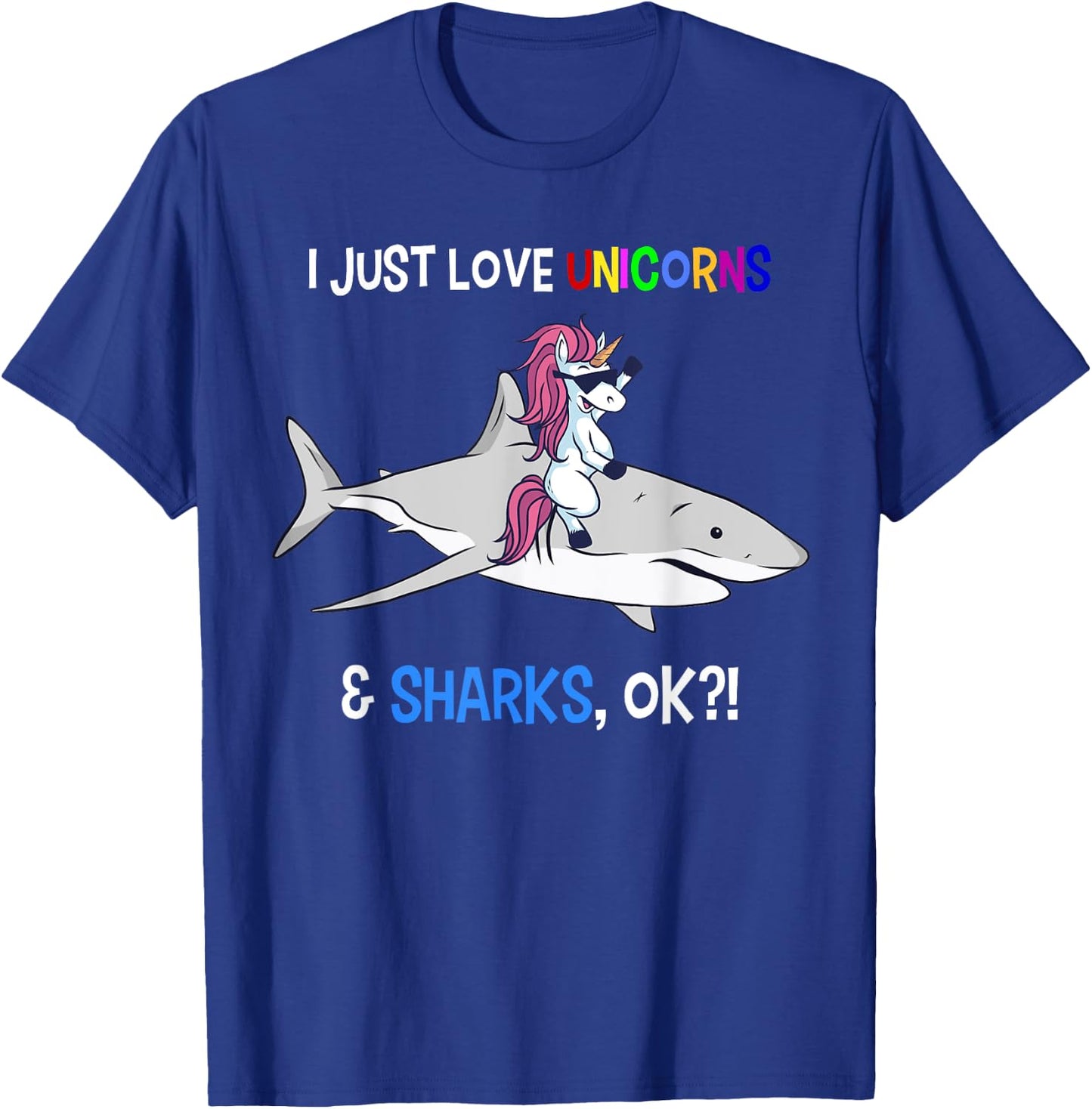 Unicorn Shark Shirt Funny Shark Unicorn Lover Gift T-Shirt - T-Shirt | Royal