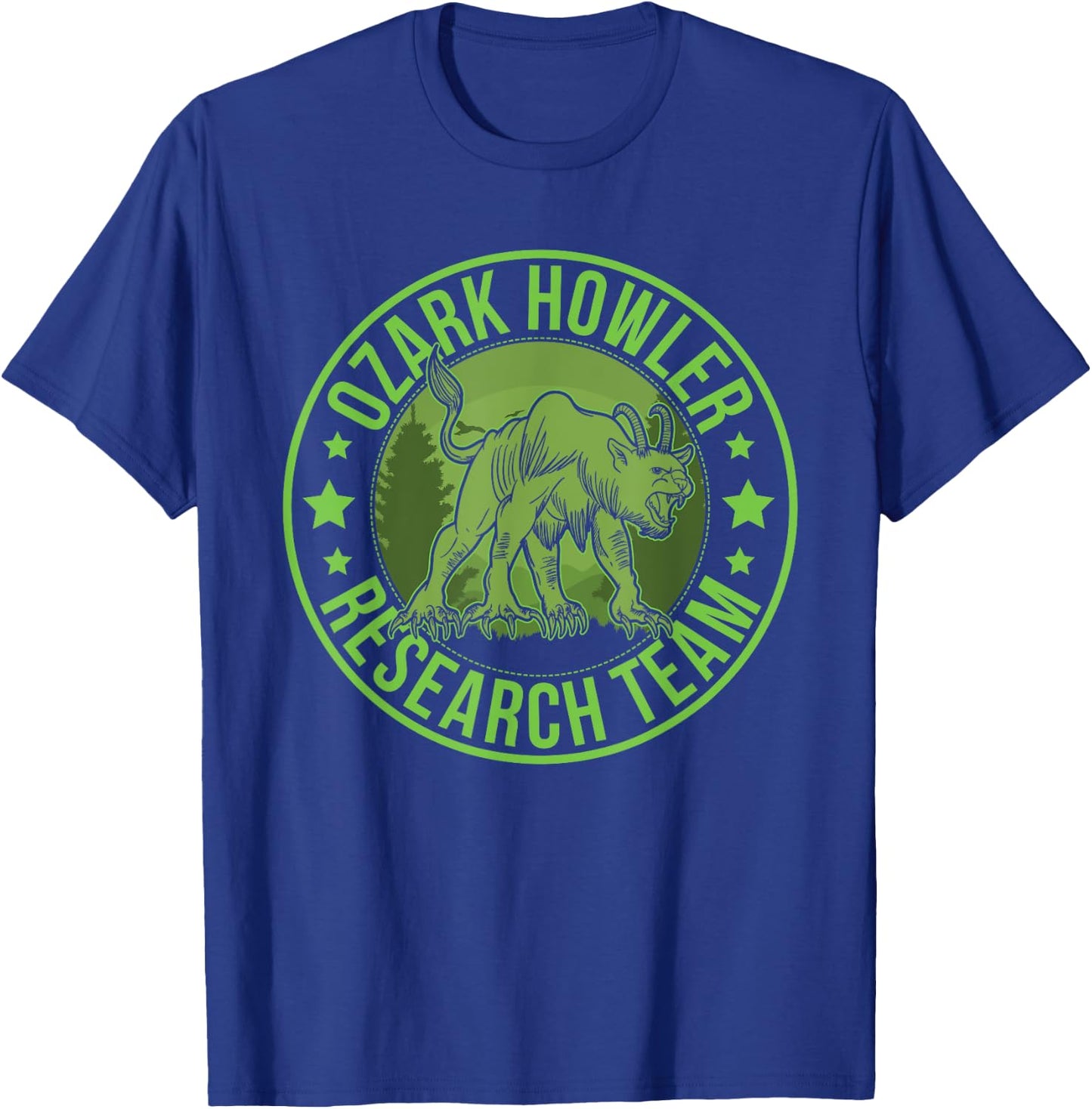 Ozark Howler Hide & Seek Research Team Champion Cryptid T-Shirt - T-Shirt | Royal