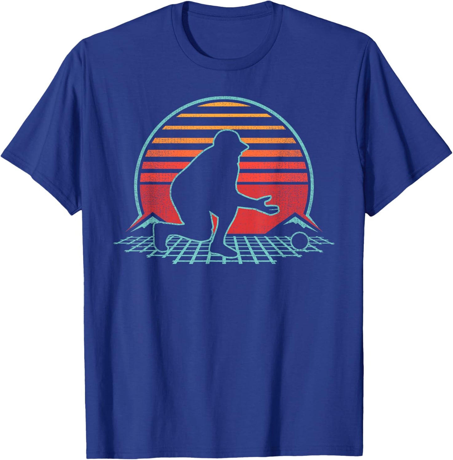 Bocce Retro Vintage 80s Style Bocci Gift T-Shirt - T-Shirt | Royal