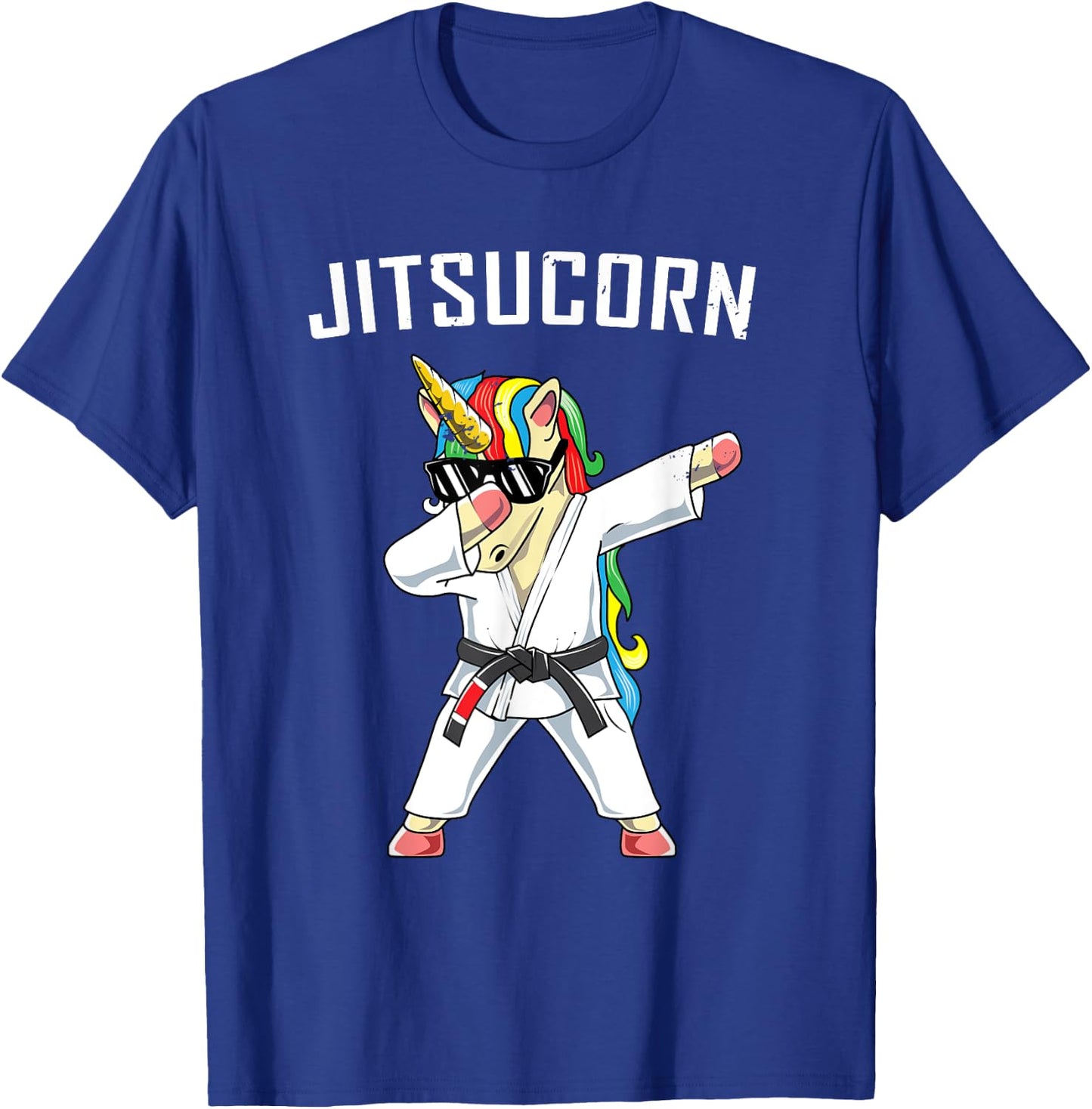 Jiu Jitsu Dabbing Unicorn T Shirt | Jitsucorn Funny Gift T-Shirt - T-Shirt | Royal