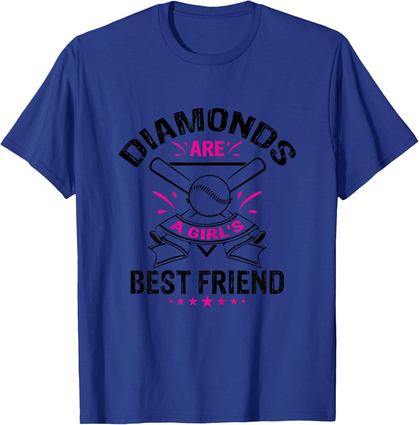 Diamonds Girl's Best Friend Shirt for Baseball and Softball T-Shirt - T-Shirt | Royal