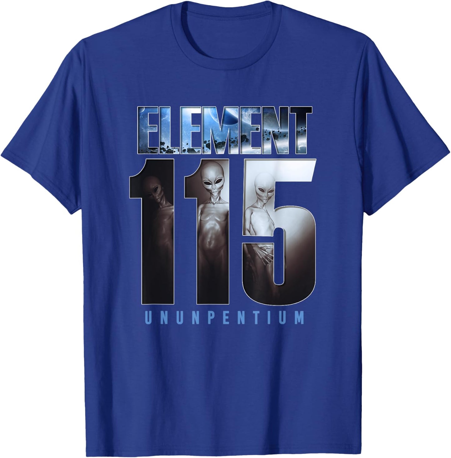Element 115 - Ununpentium, Alien UFO, Area 51, Flying Saucer T-Shirt - T-Shirt | Royal
