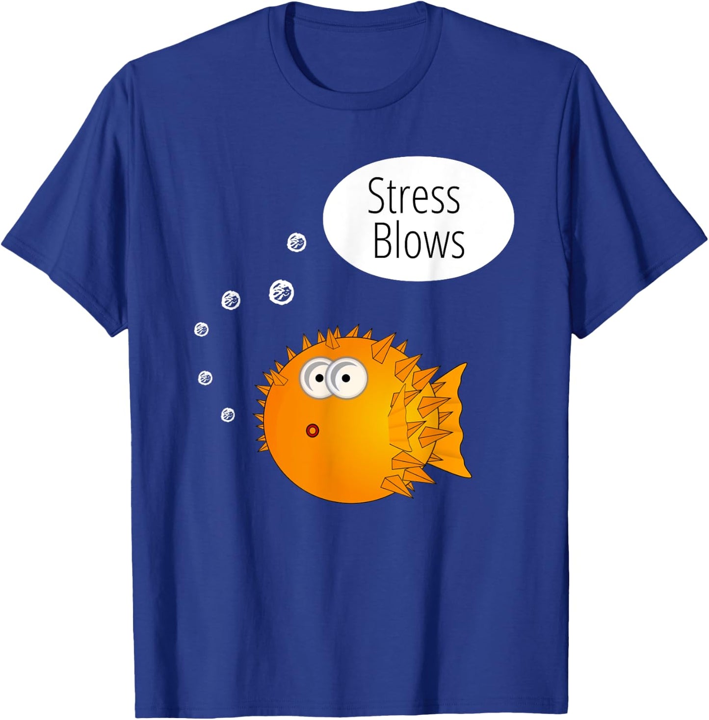 Funny Stress Blows Beach Fishing Gifts Men Kids Girls T-Shirt - T-Shirt | Royal