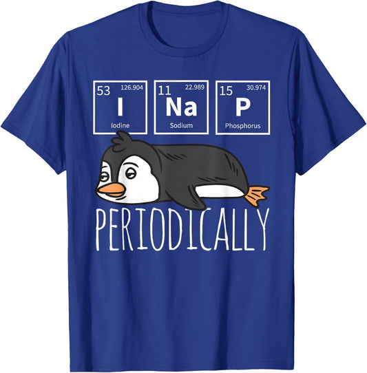 Funny Science I NAP Periodic Table Meme Meh Penguin Gift T-Shirt - T-Shirt | Royal