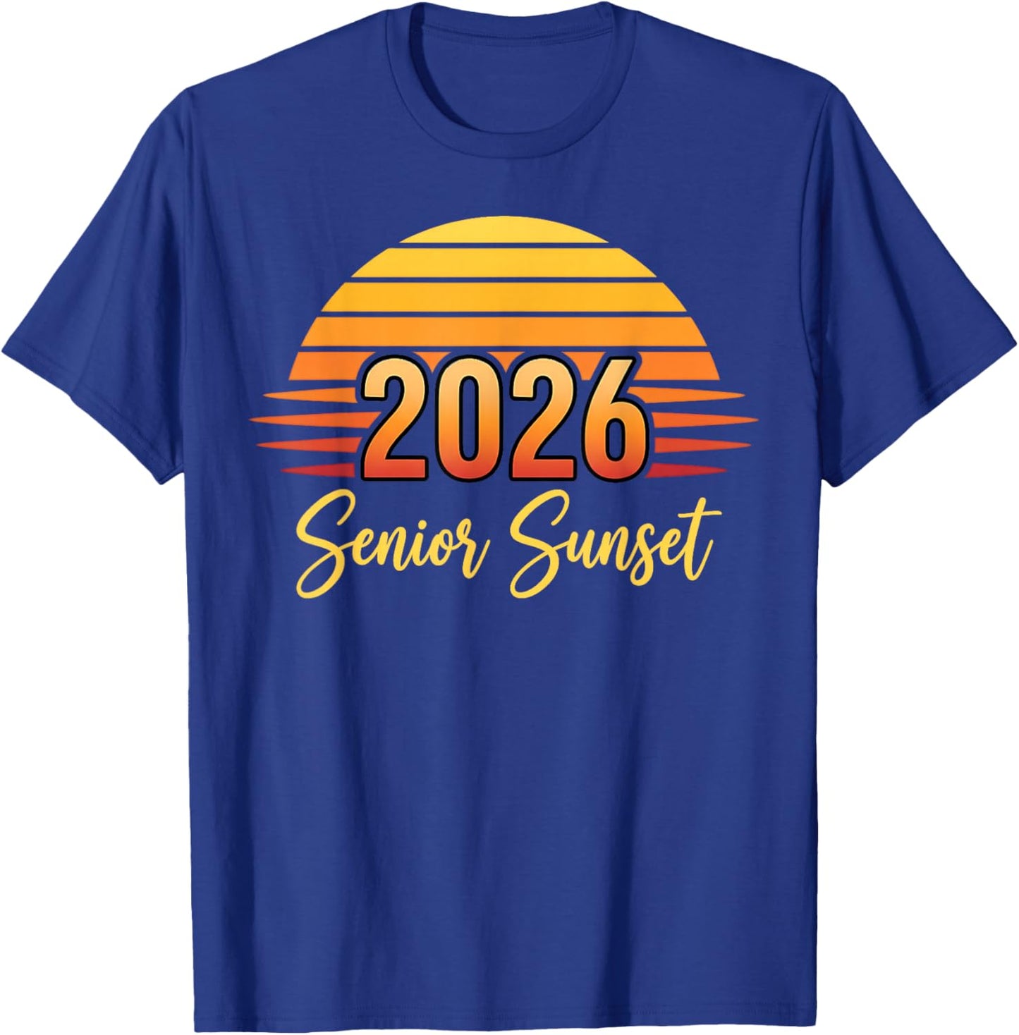 Senior Sunset Retro Graduation Class 2026 T-Shirt - T-Shirt | Royal
