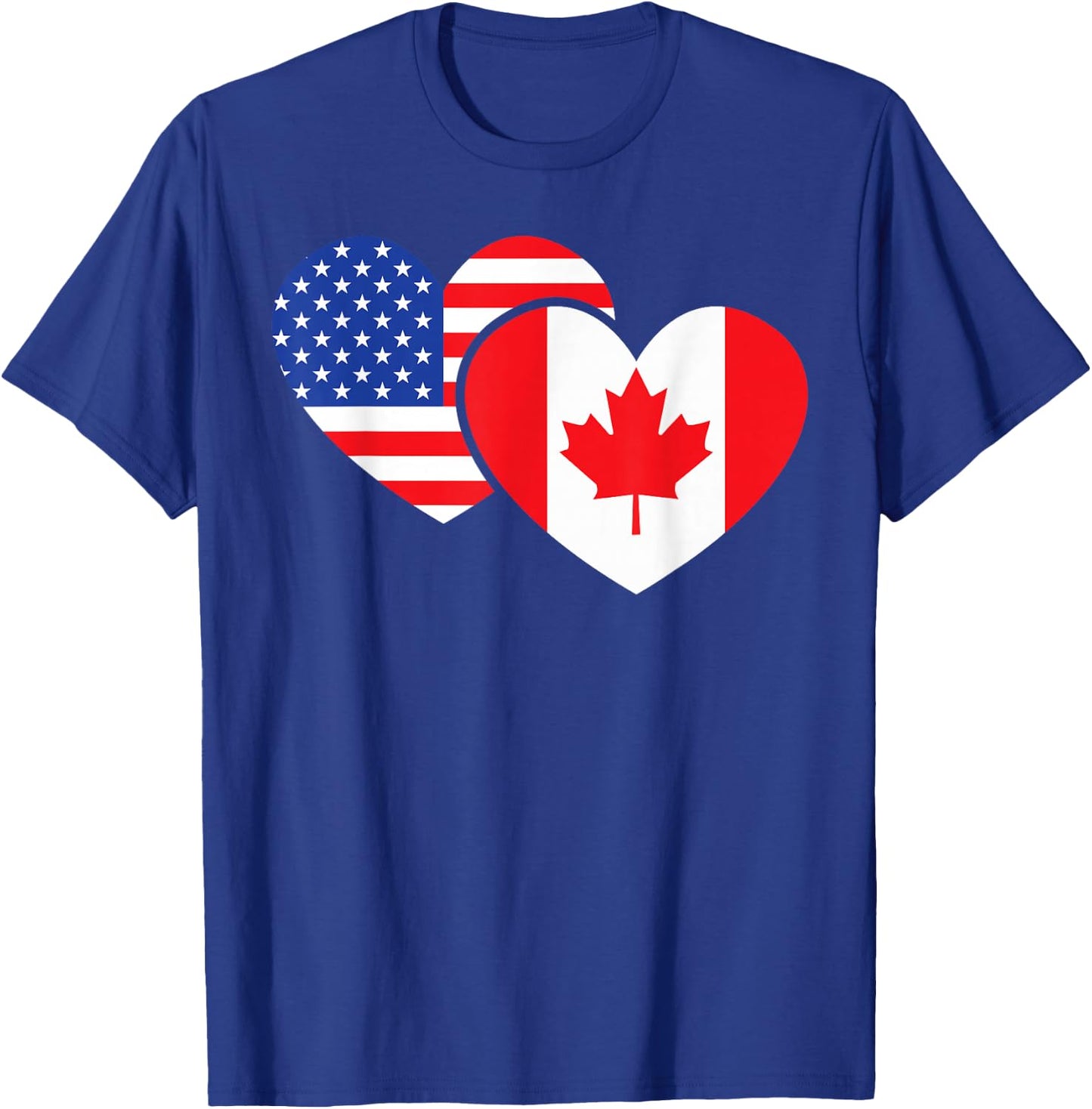 Friendship I Love Canada American Heart Cool T-Shirt - T-Shirt | Royal