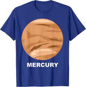 Solar System Group Costumes - Giant Planet Mercury Costume T-Shirt - T-Shirt | Royal