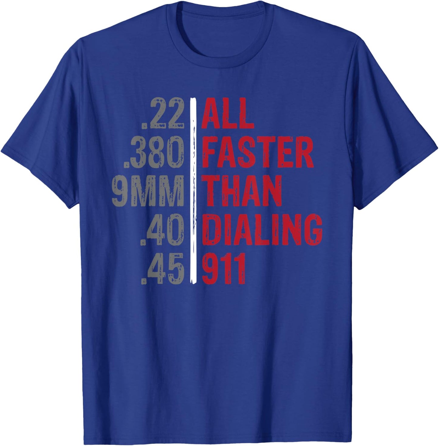 Emergency All Faster Than Dialing 911 Adult Black Modern Classic Collarless T-Shirt - T-Shirt | Royal