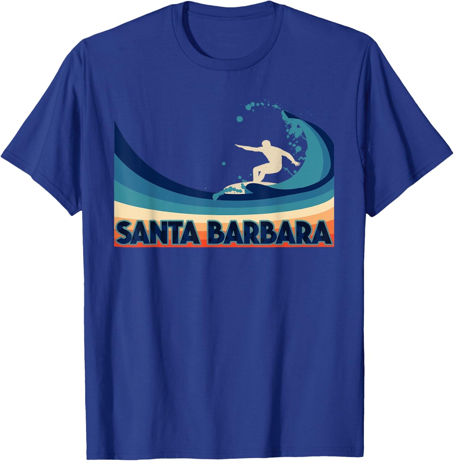 Santa Barbara Retro Surf Travel Souvenir Gift T-Shirt - T-Shirt | Royal