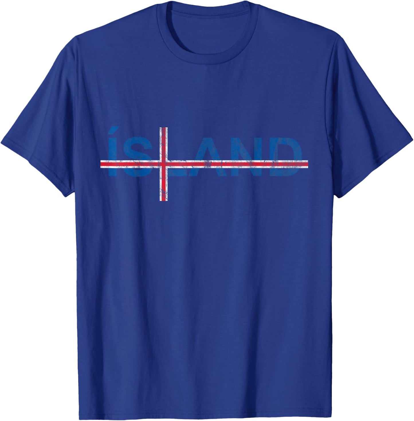 Icelandic Flag Scandinavian Cross Travel Iceland T-Shirt - T-Shirt | Royal