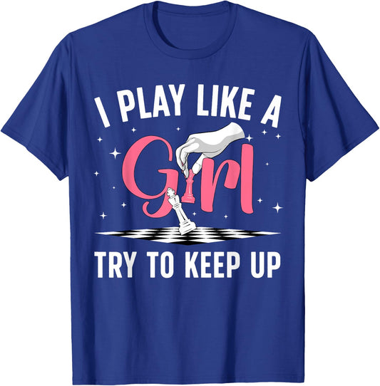 Cool Chess Art Girls Kids Chess Lover Chess Player T-Shirt - T-Shirt | Royal