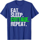 Vintage Eat Sleep Cottage Repeat Funny T-Shirt - T-Shirt | Royal