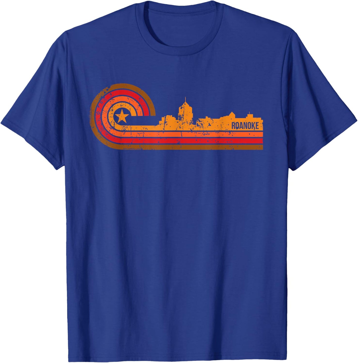 Retro Roanoke - Roanoke VA Skyline Shirt T-Shirt - T-Shirt | Royal