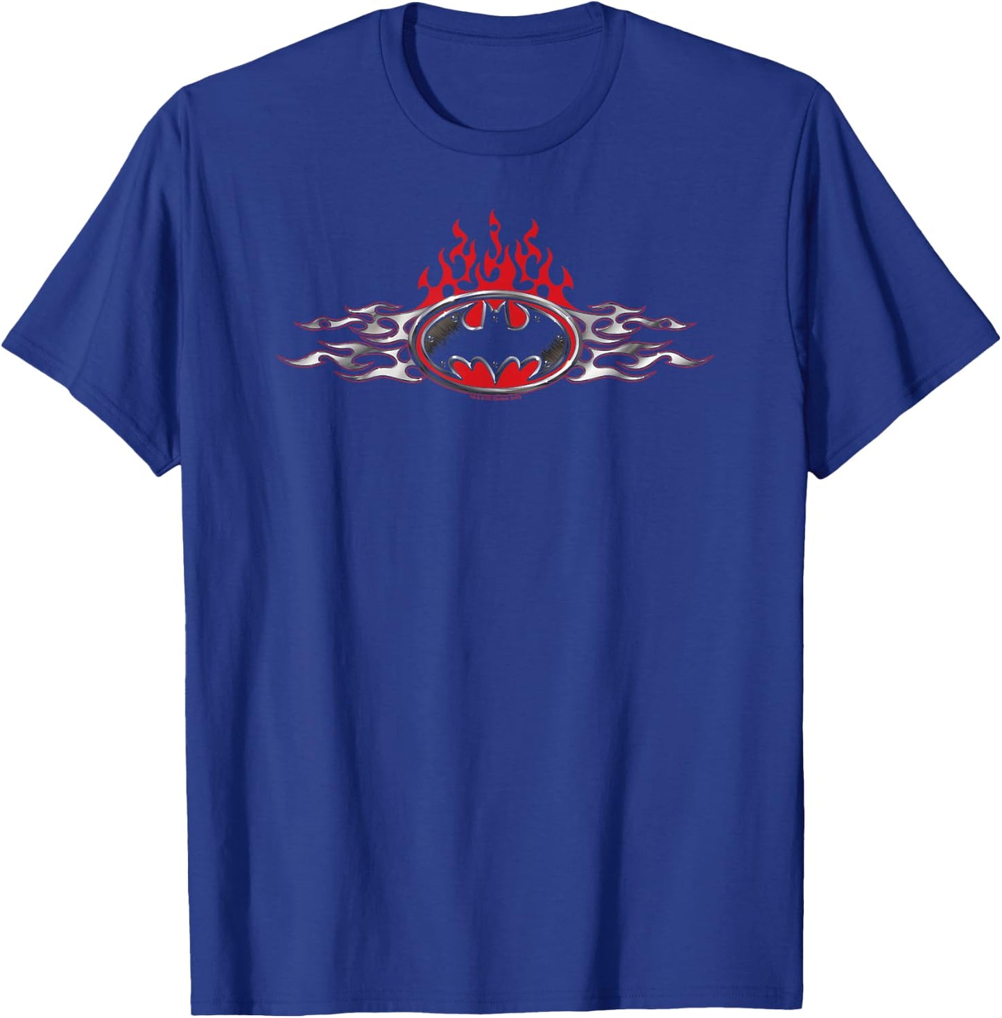 Batman Steel Flames Logo T Shirt T-Shirt - T-Shirt | Royal