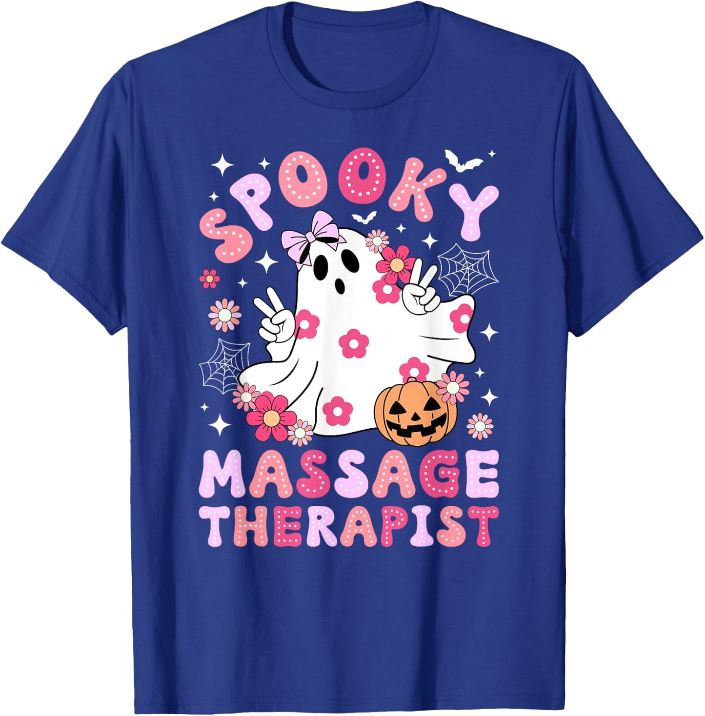 Spooky Massage Therapist Halloween Massage Therapy Groovy T-Shirt - T-Shirt | Royal