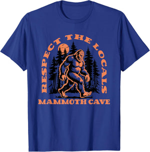 Mammoth Cave Bigfoot Respect the Locals Retro Sasquatch T-Shirt - T-Shirt | Royal