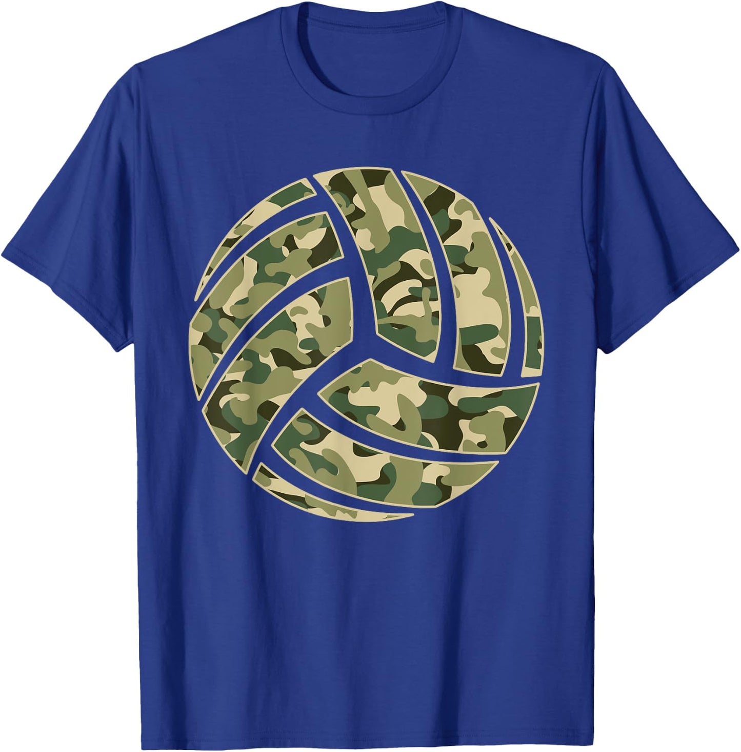 Camouflage Volleyball Lover Player Fan Cute Camo Volleyball T-Shirt - T-Shirt | Royal