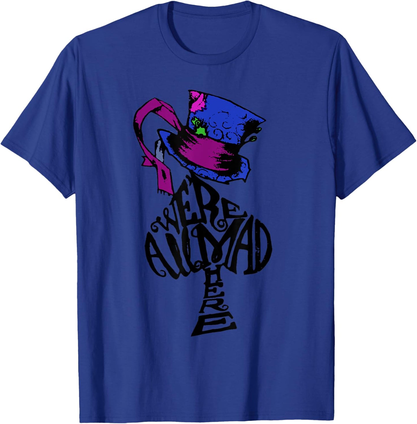 We're All Mad Here - Mad Hat & Spade T-Shirt - T-Shirt | Royal