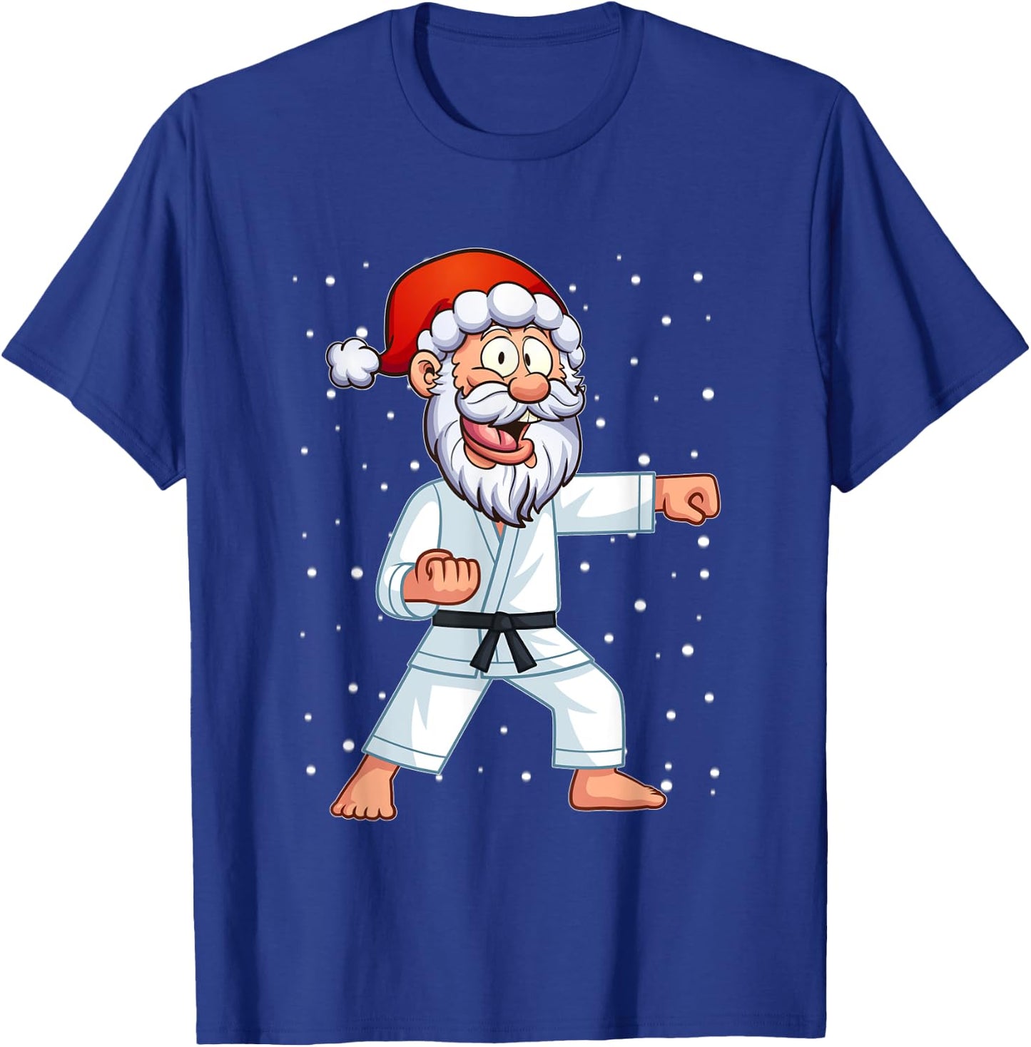 Funny Santa Hat Christmas Karate Kids Shirt For Boys T-Shirt - T-Shirt | Royal