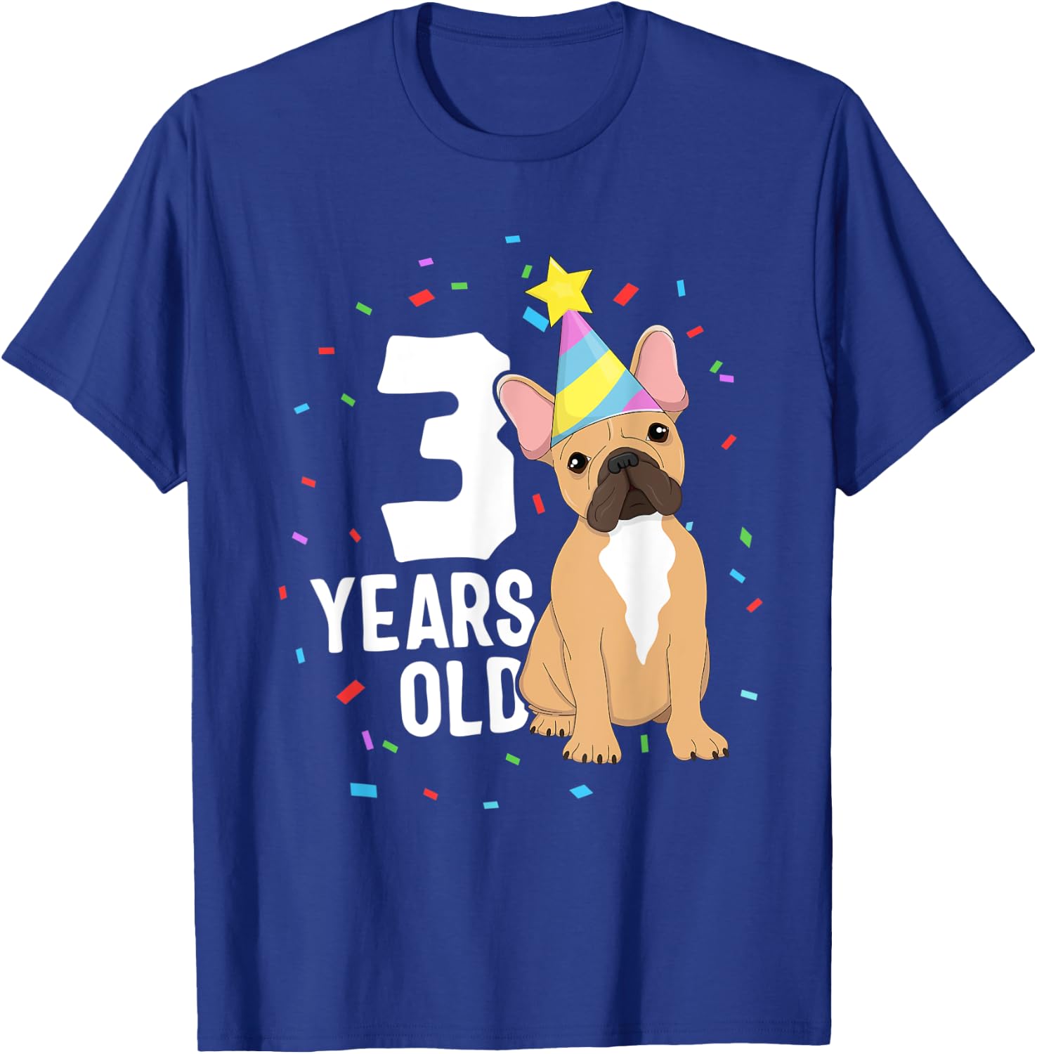 3 Years Old Birthday Outfit French Bulldog Dog Party 3rd Women Kids T-Shirt - T-Shirt | Royal