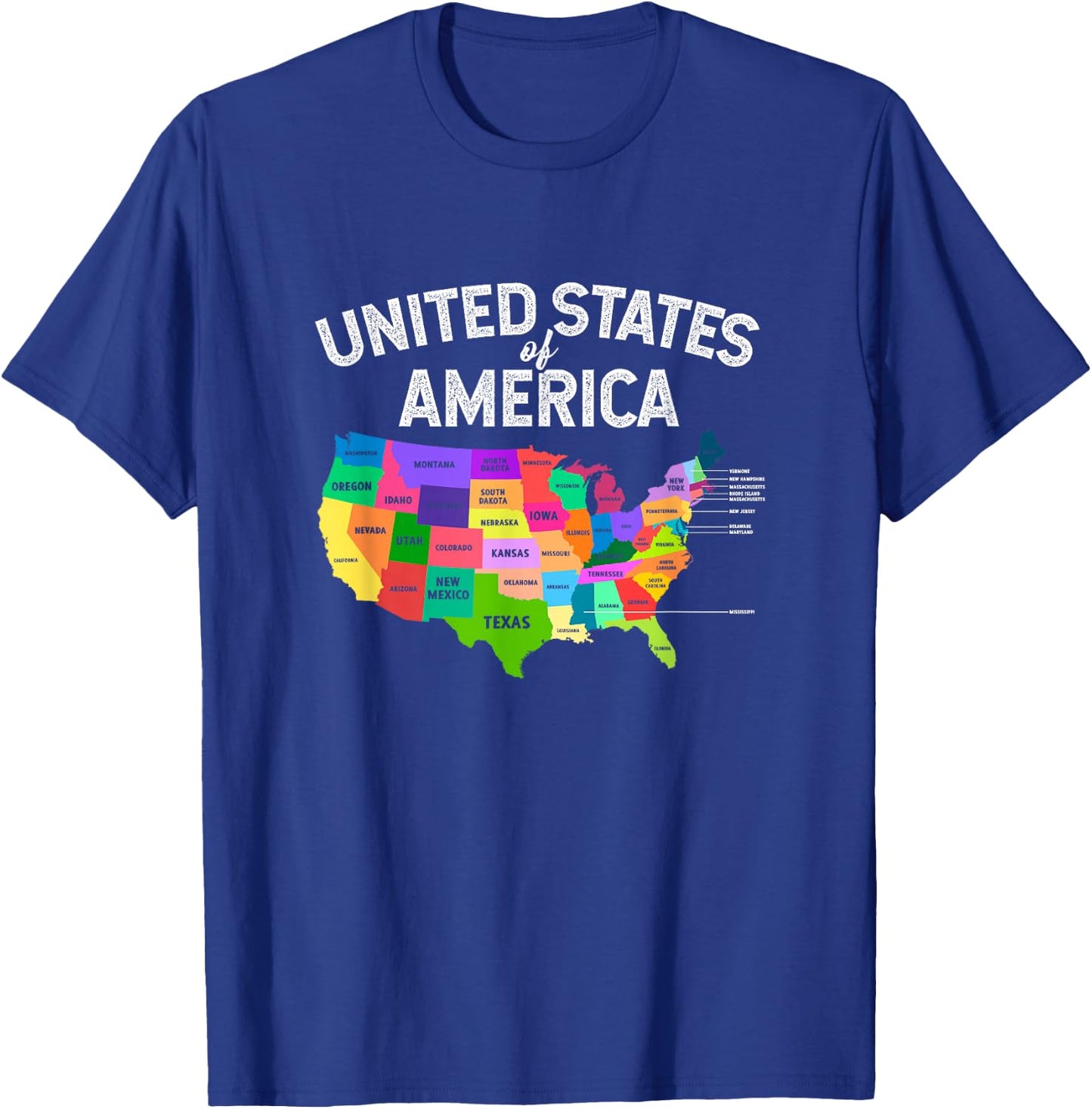 USA map Shirt United States Map US Travel Gift T-Shirt - T-Shirt | Royal