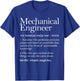 Mechanical Engineer Definition Apparel, Mechanic Engineering T-Shirt - T-Shirt | Royal