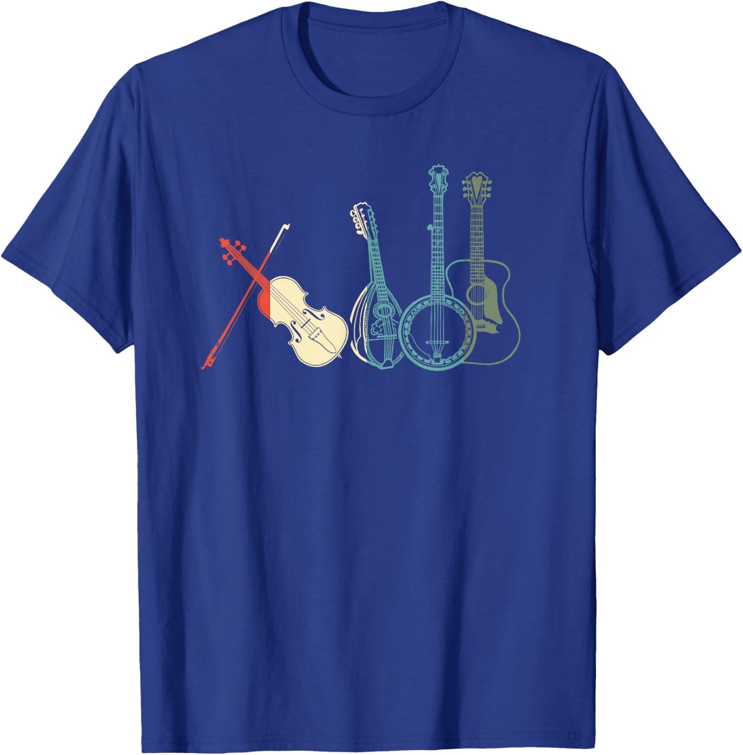 Guitars Banjos Fiddle Mandolin T-Shirt - T-Shirt | Royal