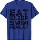 Kids Eat Sleep Swim Repeat Boys Girls Swimming Lessons T-Shirt - T-Shirt | Royal