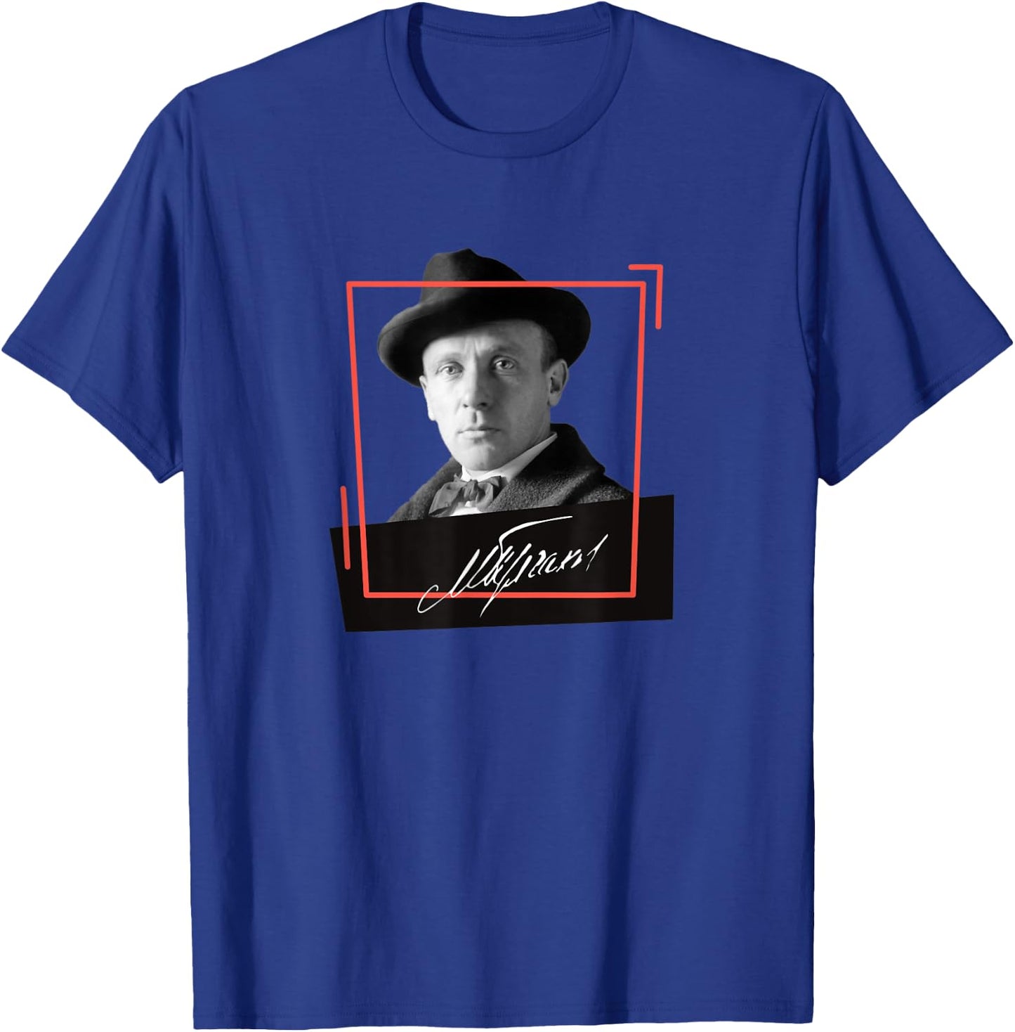 Russian Writer Mikhail Bulgakov With Signature T-Shirt - T-Shirt | Royal