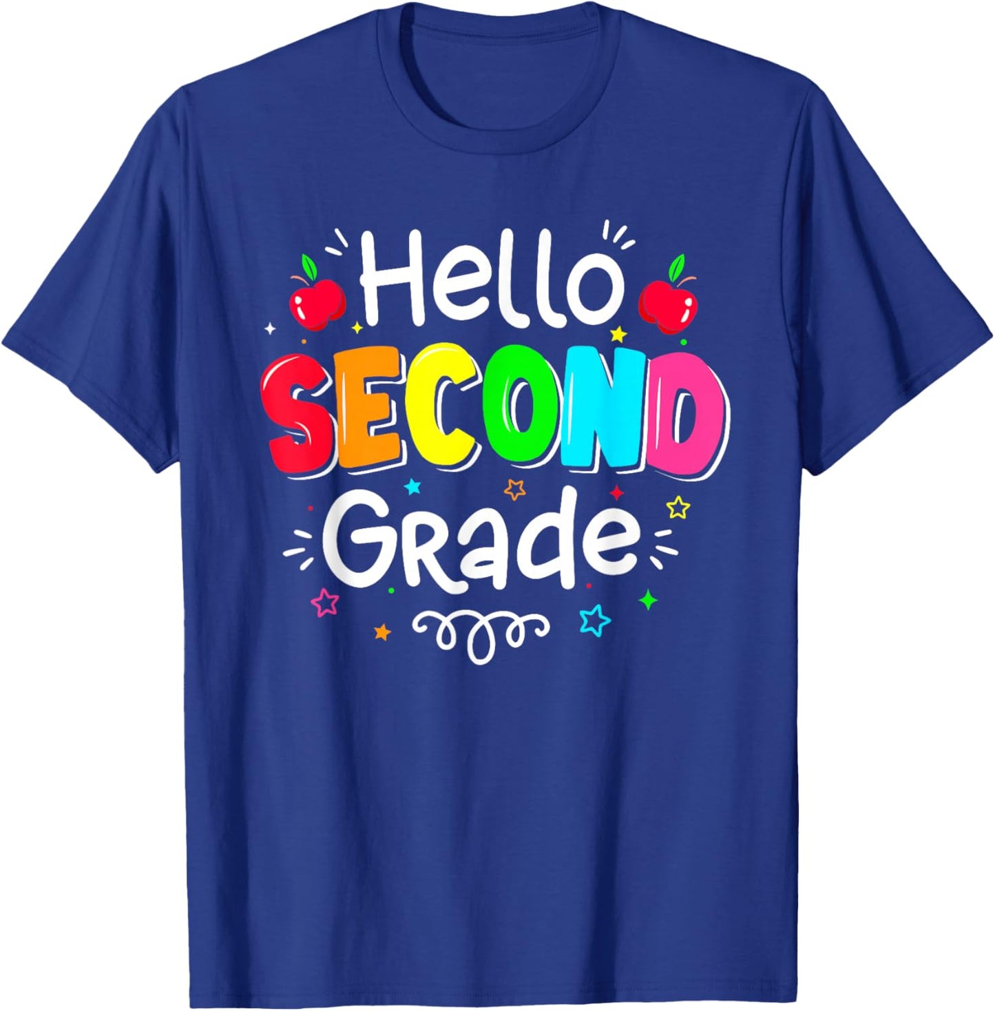 Hello Second Grade Boy Girl Teacher Back to School 2nd Grade T-Shirt - T-Shirt | Royal