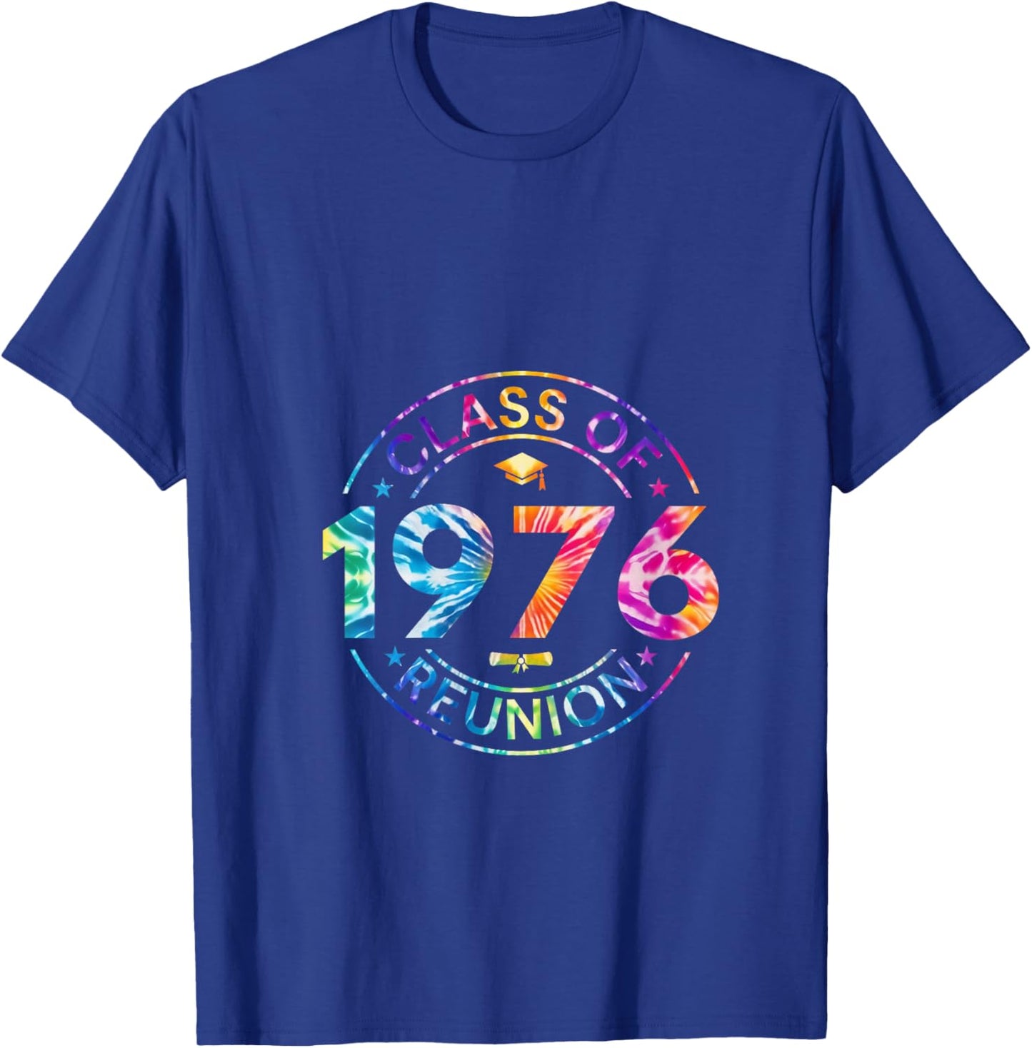 Women's Tie Dye Class of 1976 Reunion 76 Classmates Alumni Meeting V-Neck T-Shirt - T-Shirt | Royal
