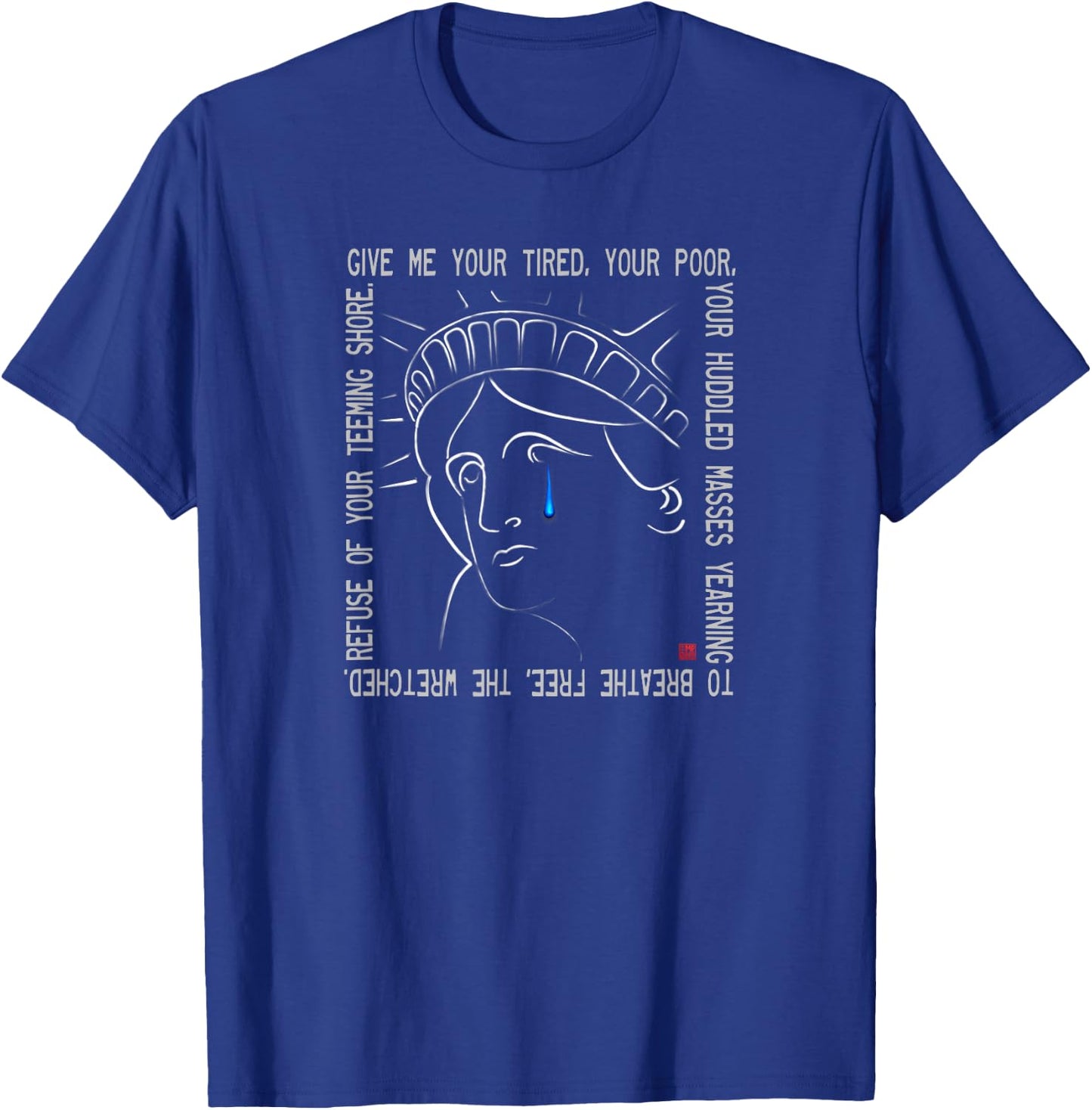 Statue Of Liberty Crying T-Shirt - T-Shirt | Royal