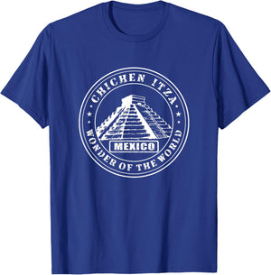 Mexico Shirt - Chichen Itza Stamp Tourist Travel Gift T-Shirt - T-Shirt | Royal