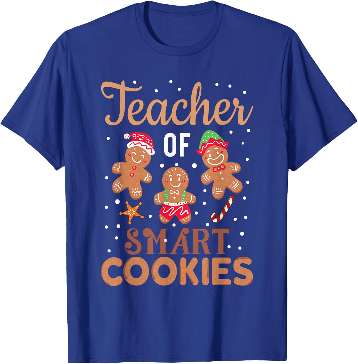 Christmas Teacher Cute Gingerbread Cookies Women Kids T-Shirt - T-Shirt | Royal