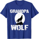 Grandpa Wolf Matching Family Tribe Wolves Moon Dad Papa T-Shirt - T-Shirt | Royal