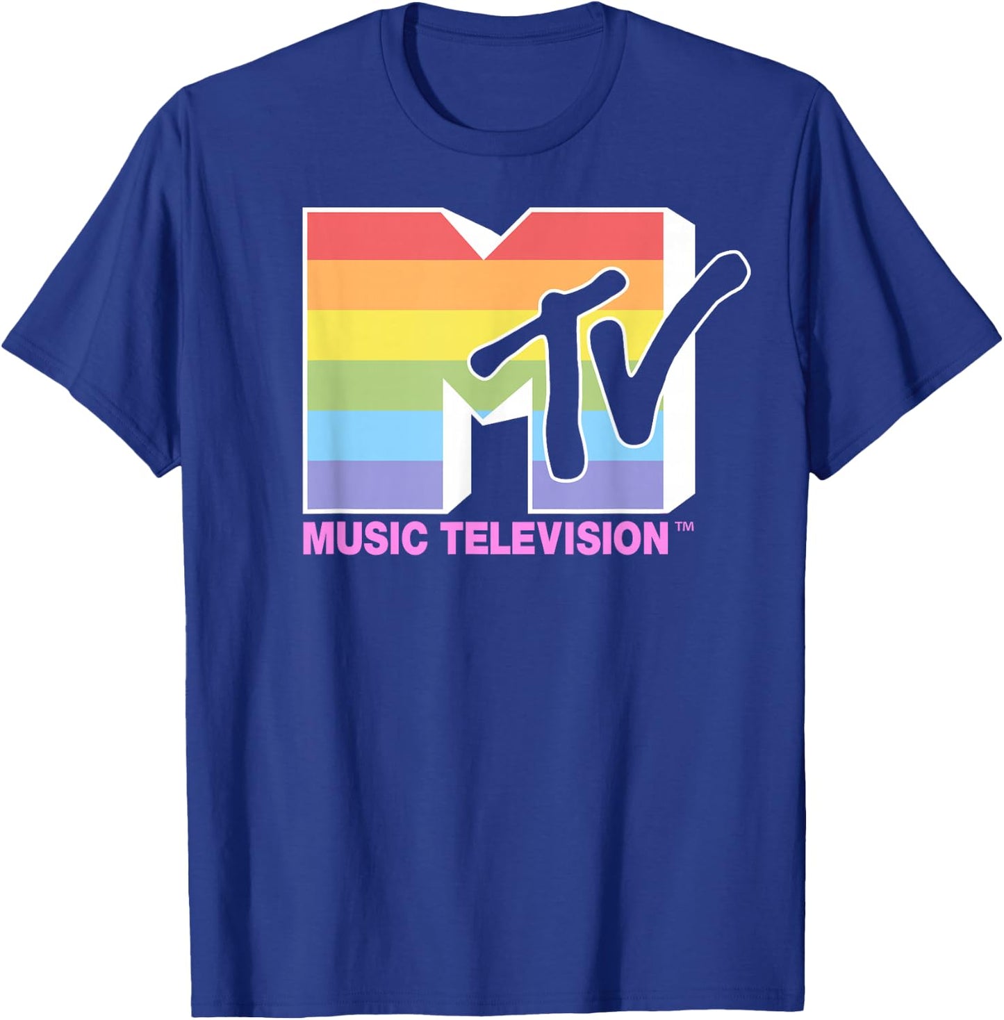 MTV Music Television Rainbow Pride Logo Fill T-Shirt - T-Shirt | Royal