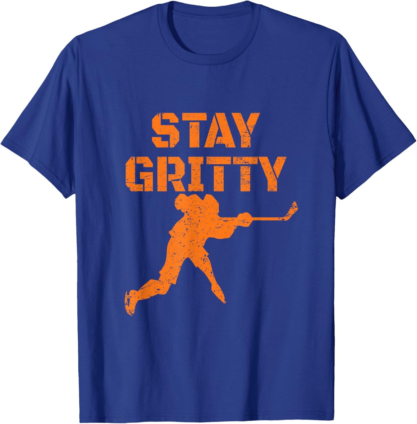 Stay Gritty Funny Ice Hockey Philly Gift Vintage T-Shirt - T-Shirt | Royal
