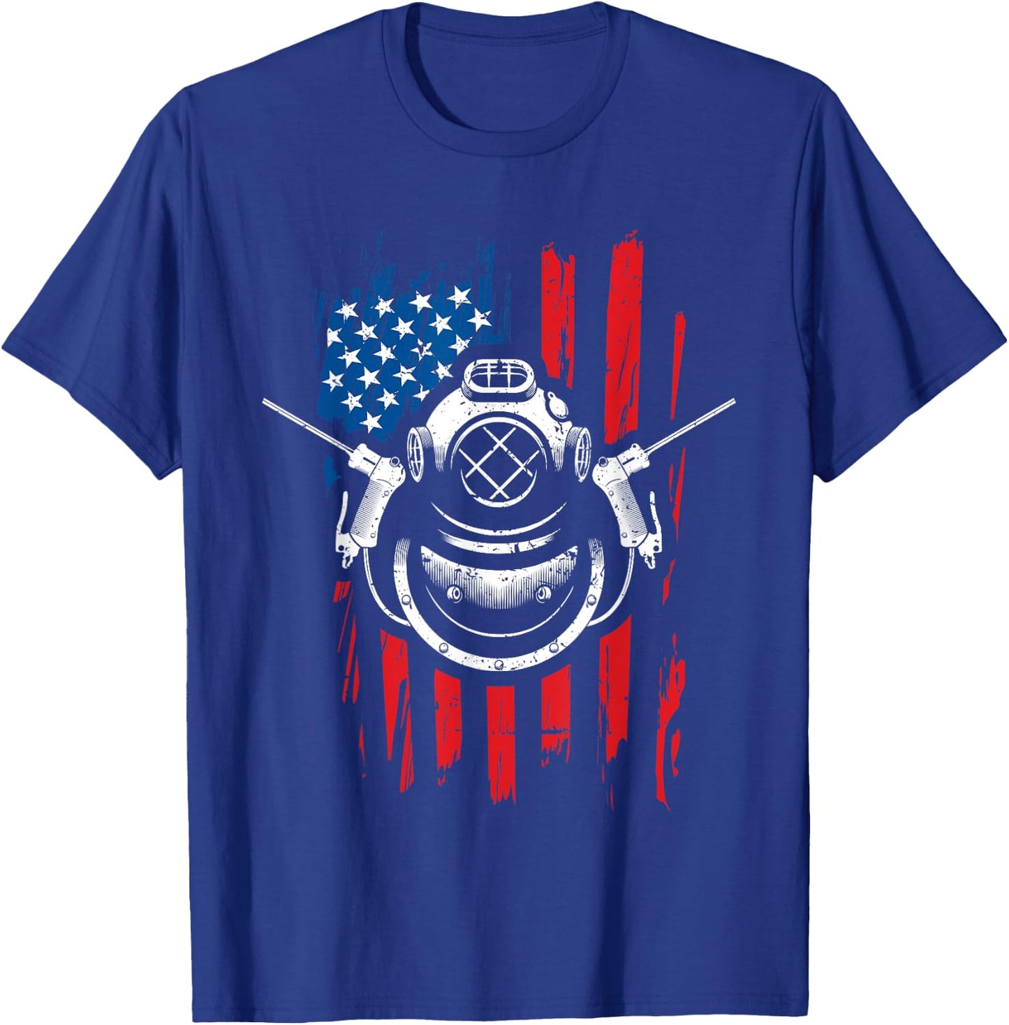 Patriotic Underwater Welding American Flag 4th of July Shirt T-Shirt - T-Shirt | Royal