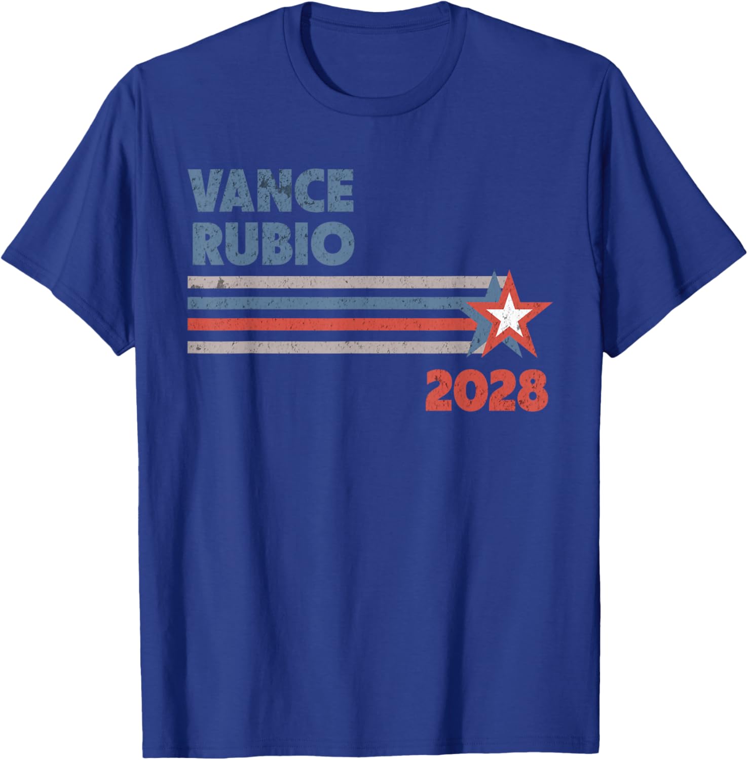 Vance Rubio 2028 Retro Stripe Republican for President T-Shirt - T-Shirt | Royal