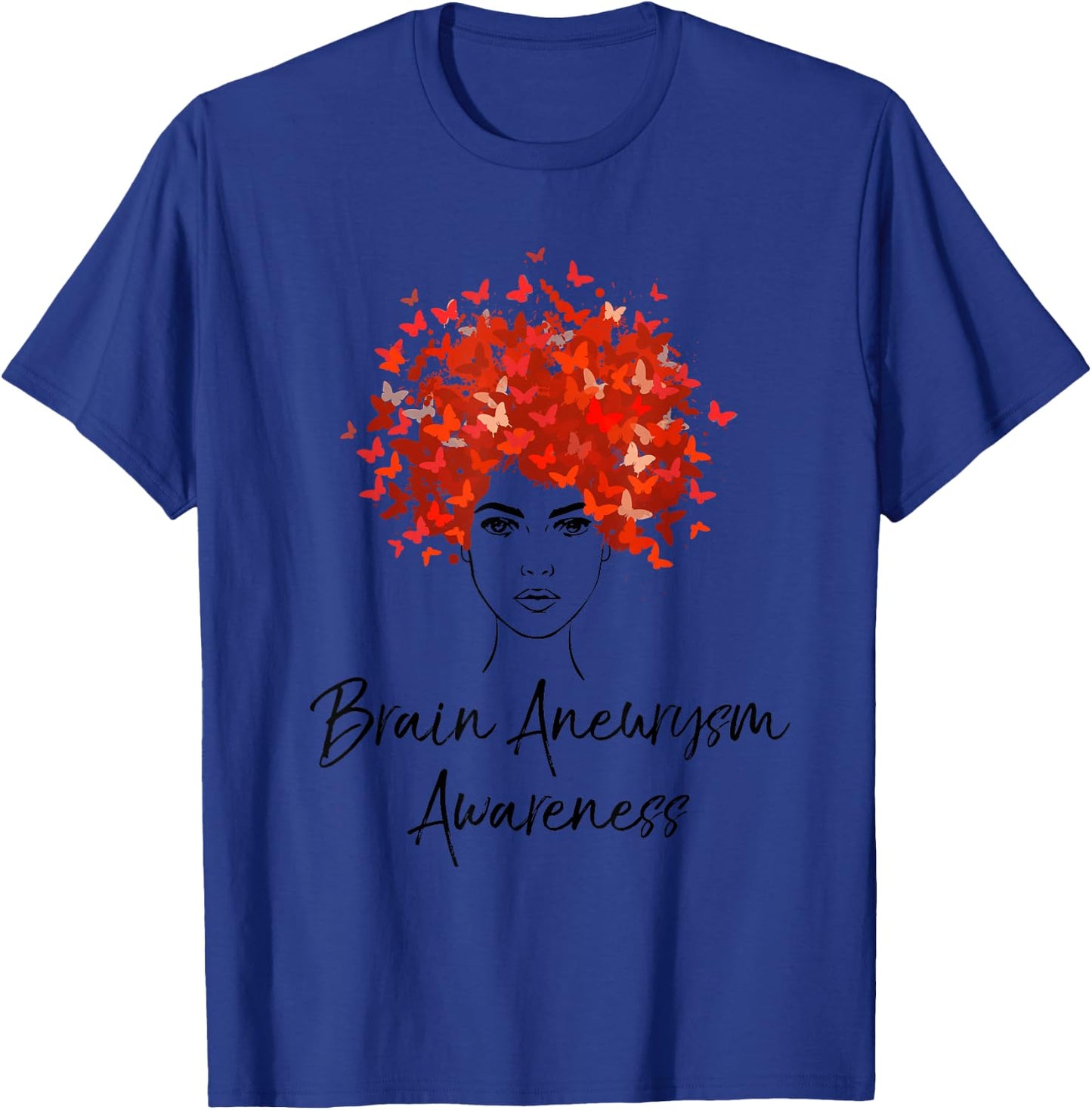 Brain Aneurysm Awareness Butterflies Gift Shirt T-Shirt - T-Shirt | Royal